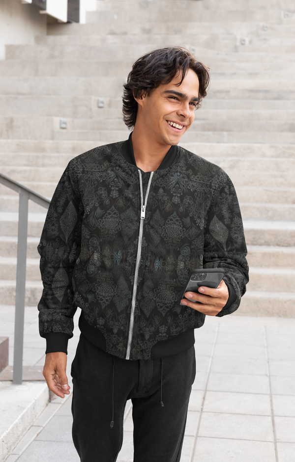 Noir Etch Bomber Jacket