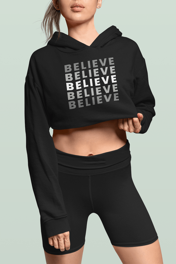 Believe Female Crop Hoodie