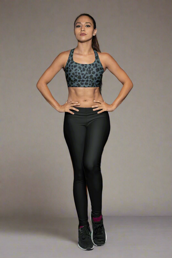 Black Leopard Print Female Sports Bra