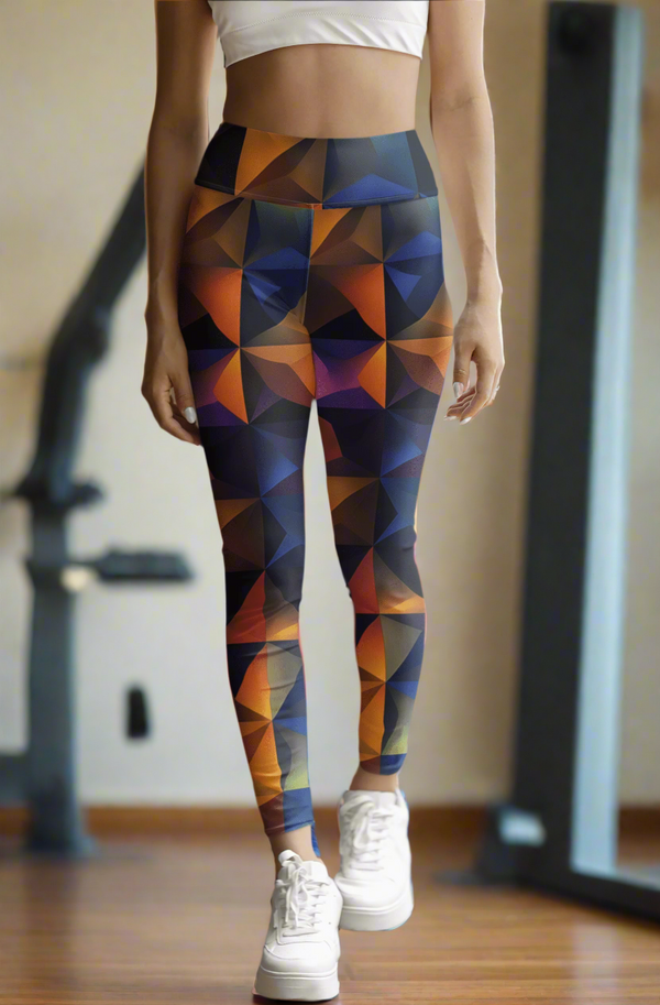 Geometric Midnight Spectrum Gym Leggings