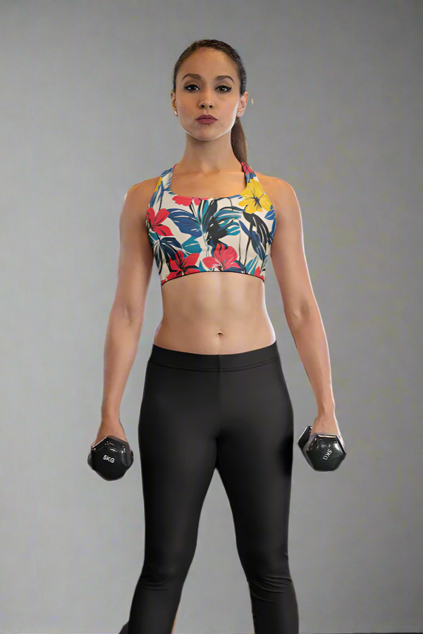 Flower Bloom Printed Sports Bra