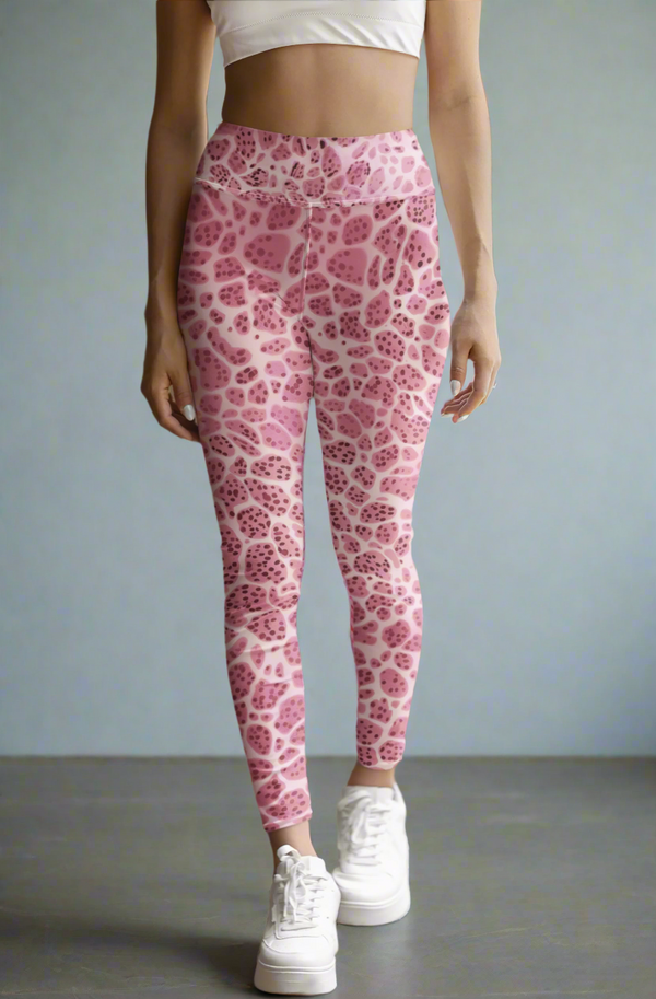 Rosy Pink Leopard Printed Gym Leggings