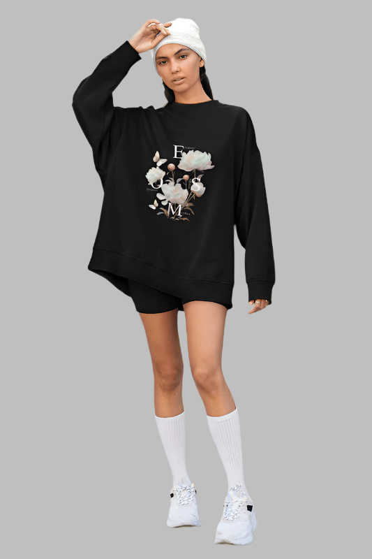 Esmo Floral Printed Oversized Sweatshirt