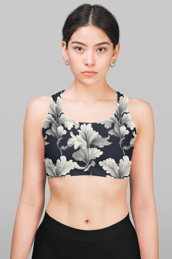 Midnight Bloom Performance Sports Bra