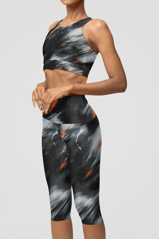 Volcanic Print High Waist Gym Leggings